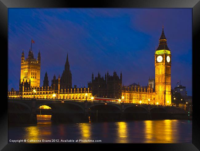 Big Ben and Westminster Bridge Framed Print by Catherine Fowler