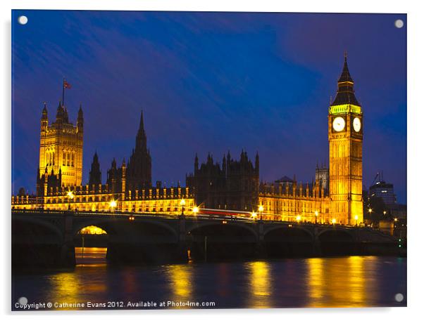 Big Ben and Westminster Bridge Acrylic by Catherine Fowler