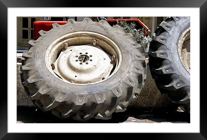 Tractor Tyres Framed Mounted Print by Arfabita  