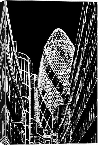 The Gherkin Building London Canvas Print by David Pyatt