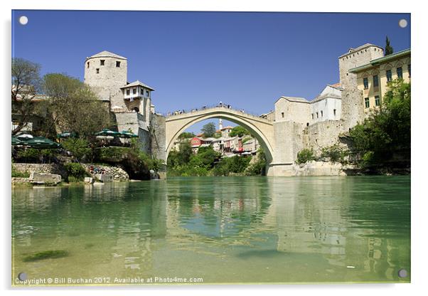Bridge at Mostar Acrylic by Bill Buchan