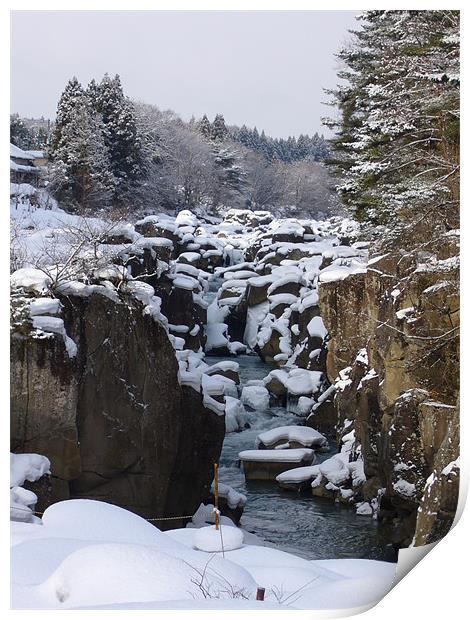 Snowy ravine Print by Lai Yee Tsang