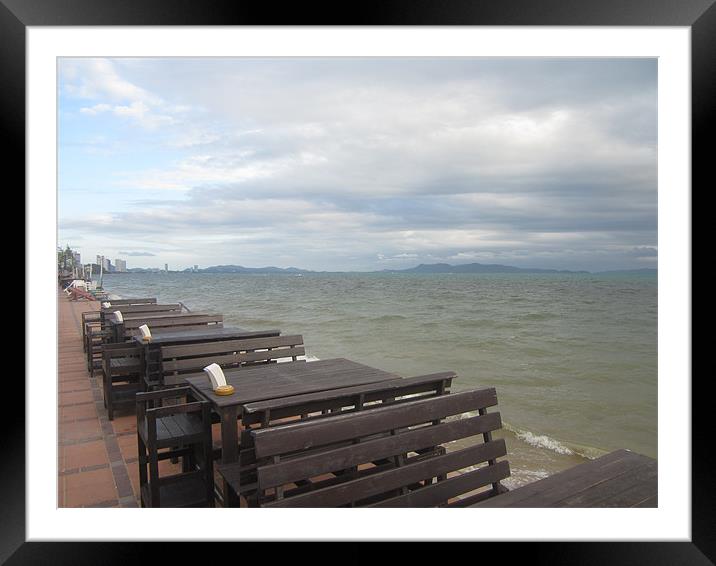 tables by the sea Framed Mounted Print by jon lovejoy