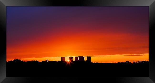 Power Station Sunset Framed Print by David Yeaman