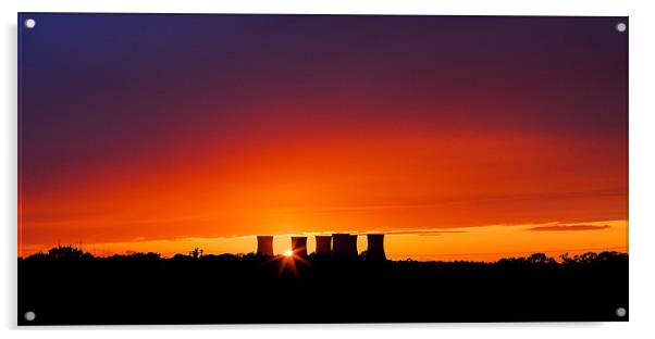 Power Station Sunset Acrylic by David Yeaman