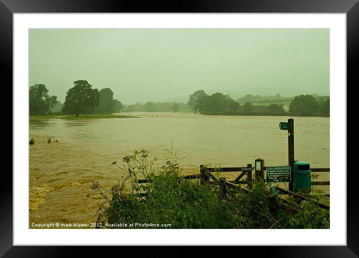 Flooded Footpath Framed Mounted Print by mark blower