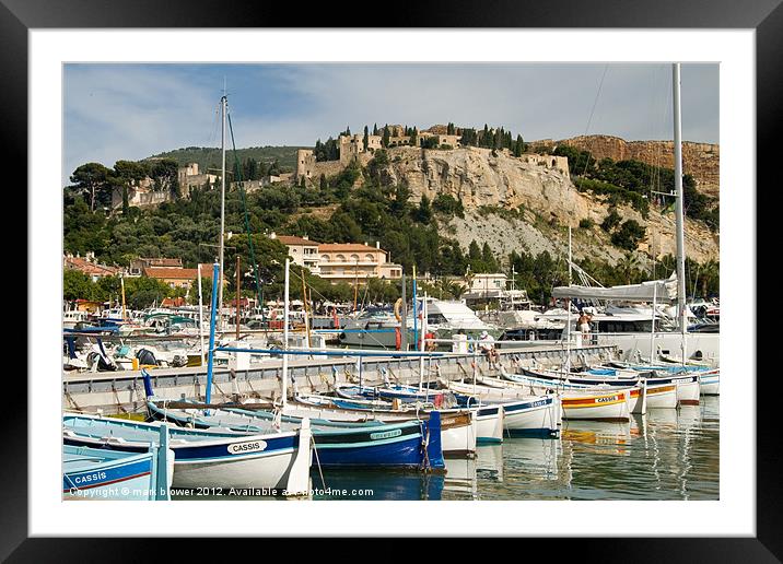 Cassis fishing boats Framed Mounted Print by mark blower