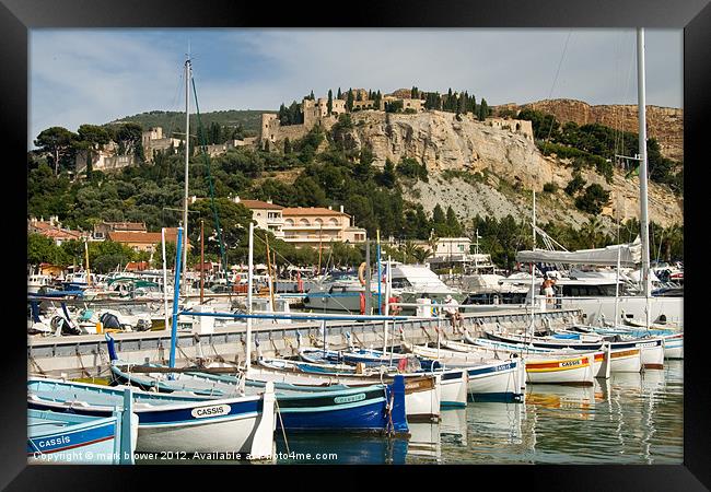 Cassis fishing boats Framed Print by mark blower