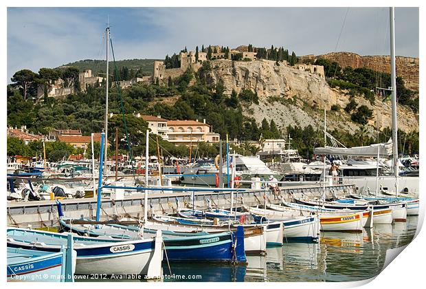 Cassis fishing boats Print by mark blower