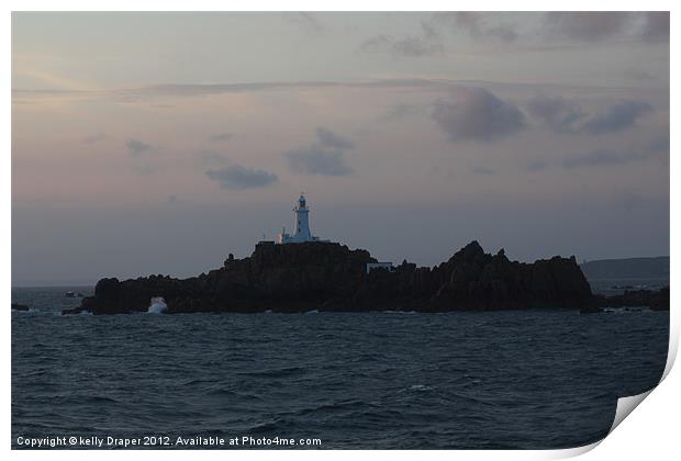 Jersey Lighthouse ( La Corbière ) Print by kelly Draper