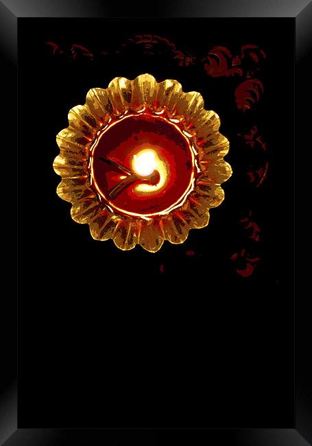 Glowing Hindu festival lamp Framed Print by Arfabita  