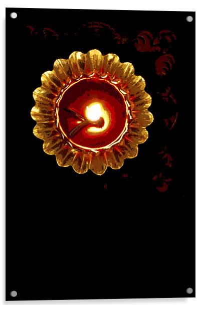 Glowing Hindu festival lamp Acrylic by Arfabita  
