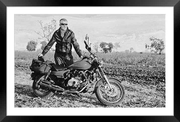 6204 FF Middle aged european with Indian motor cyc Framed Mounted Print by Arfabita  