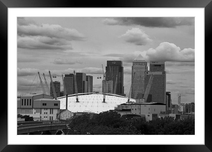 Canary Wharf Docklands O2 Framed Mounted Print by David French