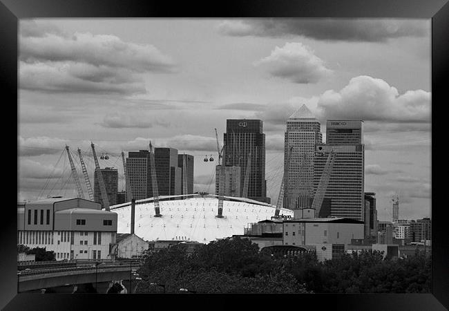 Canary Wharf Docklands O2 Framed Print by David French