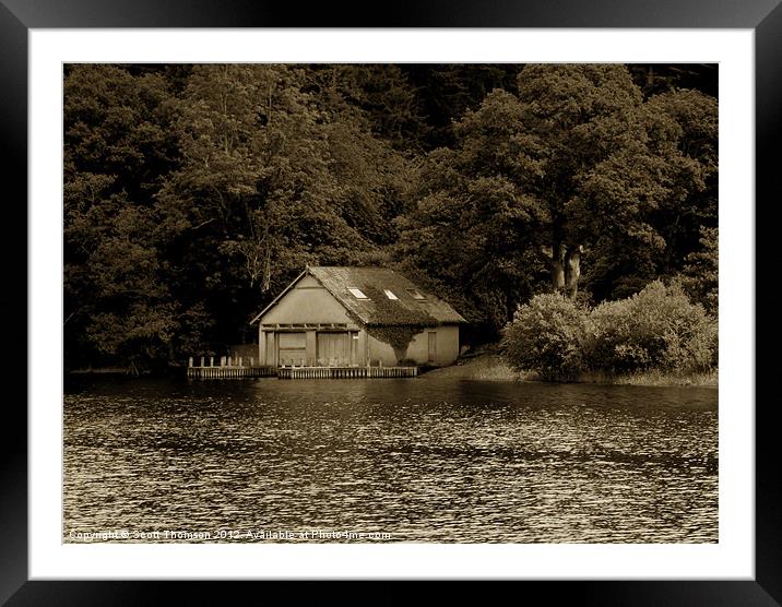Boathouse Framed Mounted Print by Scott Thomson