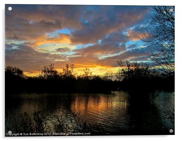 Hertfordshire sunrise Acrylic by Sue Bottomley