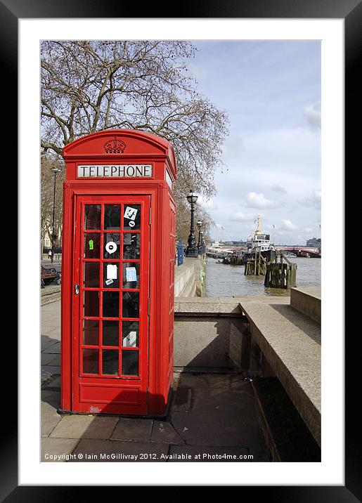 Red Telephone Box Framed Mounted Print by Iain McGillivray