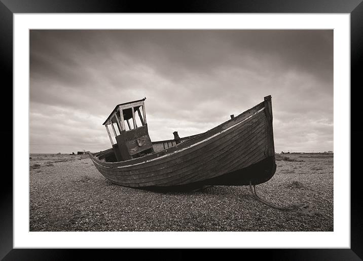 Dungeness Boat Framed Mounted Print by Rob Laker