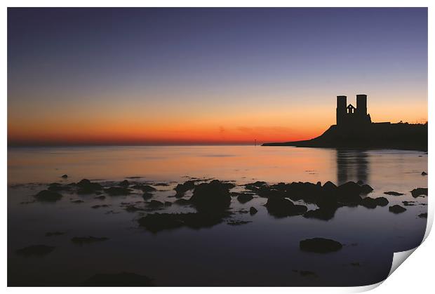 Reculver Towers, Kent at Sunrise Print by Rob Laker