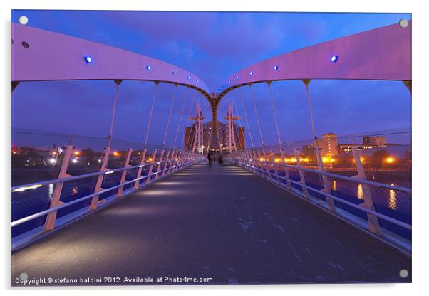 The Lowry bridge in Salford Acrylic by stefano baldini
