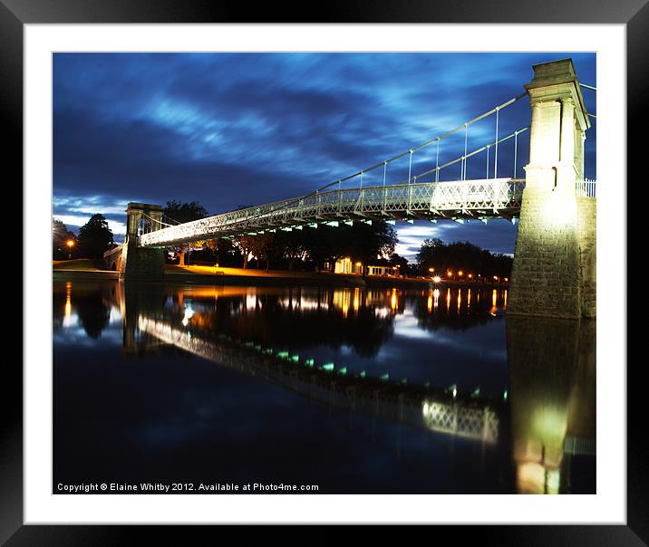 Wilford Suspension Bridge Nottingham Framed Mounted Print by Elaine Whitby