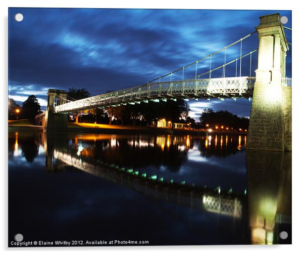 Wilford Suspension Bridge Nottingham Acrylic by Elaine Whitby