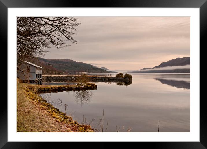 MISTY COLD MORNING(Loch Ness) Framed Mounted Print by raymond mcbride