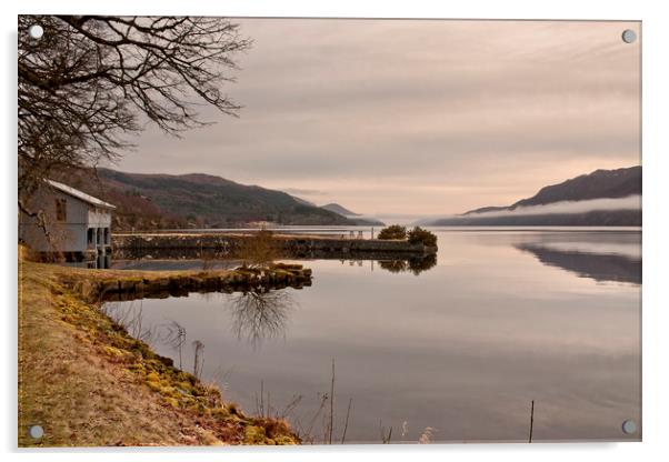 MISTY COLD MORNING(Loch Ness) Acrylic by raymond mcbride