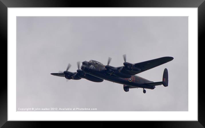 Lancaster Bomber Framed Mounted Print by john walker