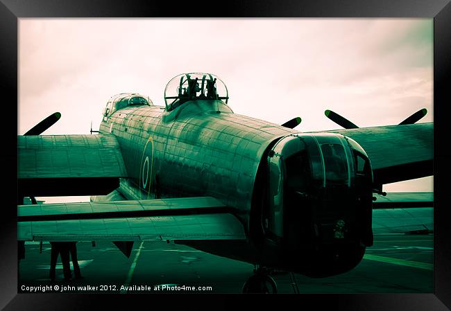 Lancaster Bomber Parked Framed Print by john walker