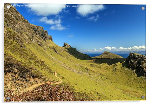 Quiraing View Isle of Skye Scotland Acrylic by Paul Messenger