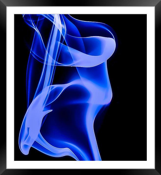 Blue smoke Macro Art Framed Mounted Print by Andrew Ley