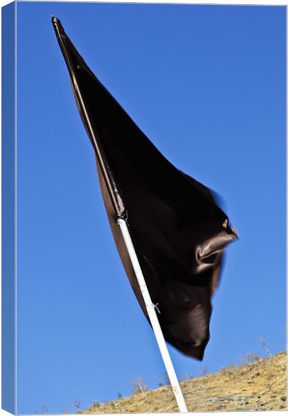 Black flag waving in a breeze Canvas Print by Arfabita  