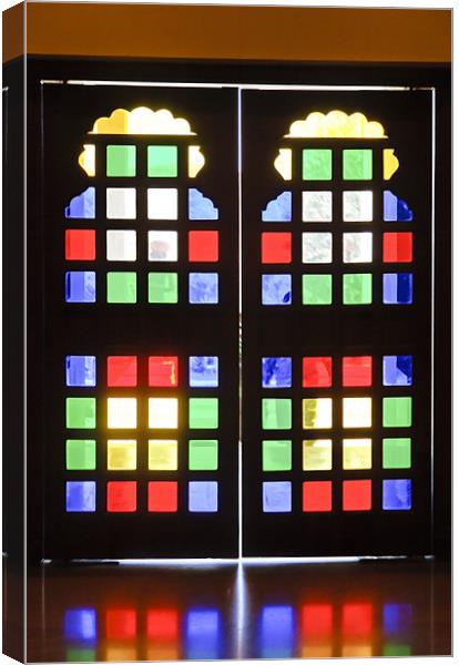 Stained glass double doors Canvas Print by Arfabita  