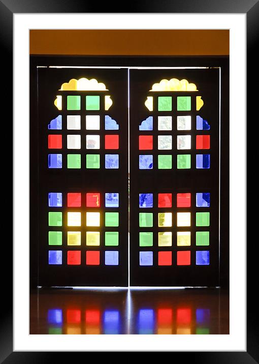 Stained glass double doors Framed Mounted Print by Arfabita  