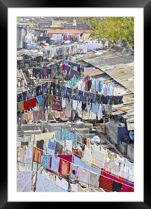 Dhobhi Ghat Mumbai laundry Patterns Framed Mounted Print by Arfabita  