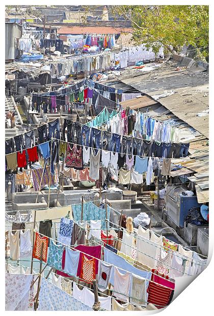 Dhobhi Ghat Mumbai laundry Patterns Print by Arfabita  