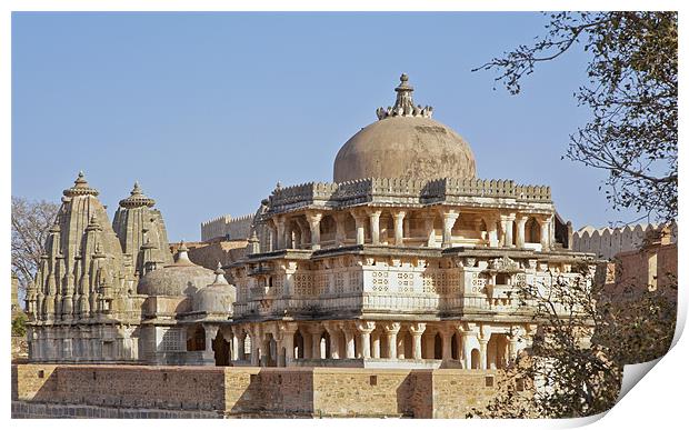Architecture Hindu Jain Temples Kumbhalghar Fort Print by Arfabita  