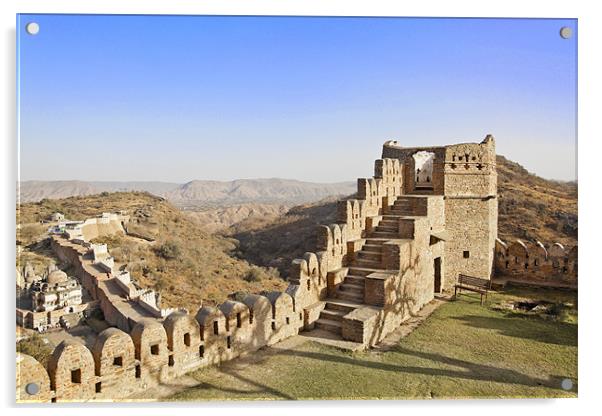 Kumbhalghar Fort Tower and Wall Acrylic by Arfabita  