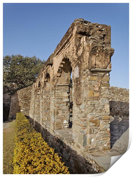 Arch feature gardens Kumbhalgarh Fort Print by Arfabita  