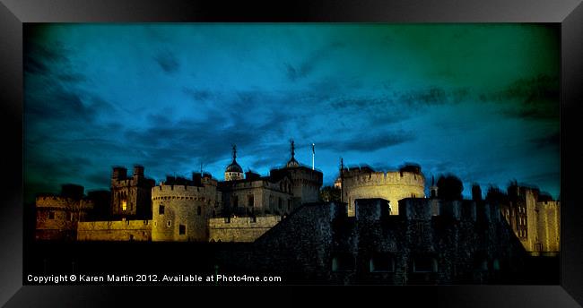 Eerie Night at the Tower of London Framed Print by Karen Martin