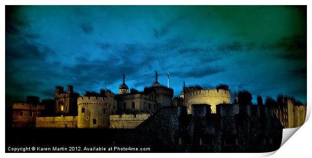 Eerie Night at the Tower of London Print by Karen Martin