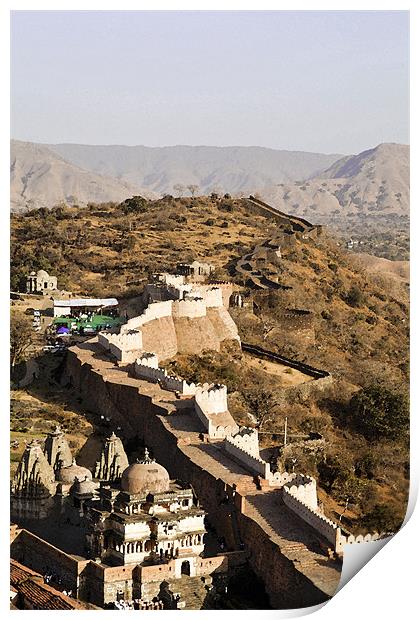 Kumbhalghar Fort Walls Over the horizon Print by Arfabita  