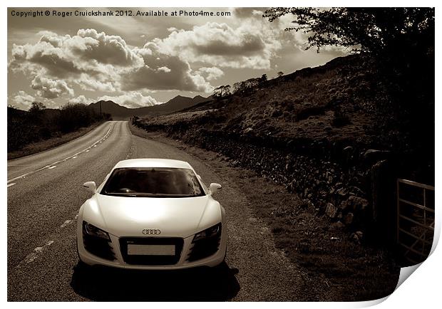 Audi R8 Snowdonia Print by Roger Cruickshank