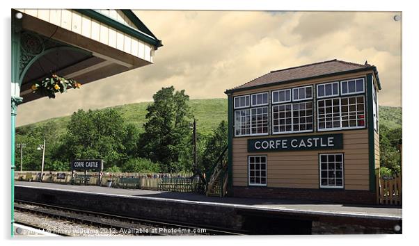 Railway Signal box Acrylic by Linsey Williams