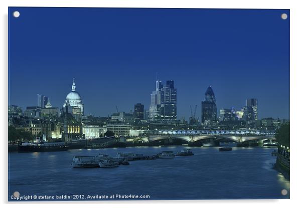 London skyline Acrylic by stefano baldini