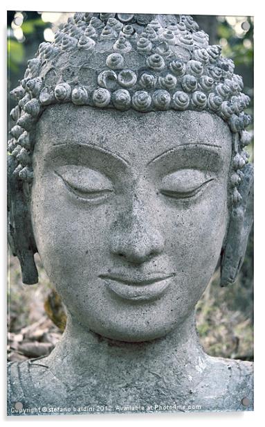 Ancient Buddha statue Acrylic by stefano baldini