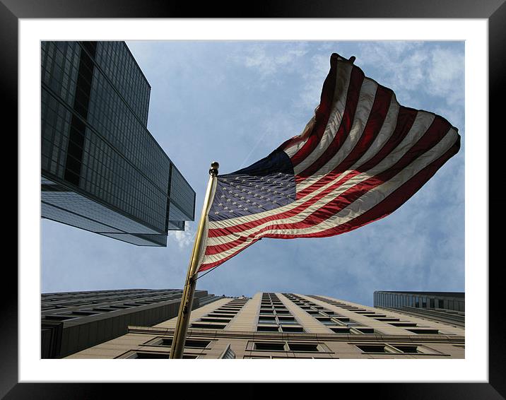 UNITED STATES FLAG (Chicago, USA) Framed Mounted Print by SIGHTSEEBOOKS SIGHTSEEBOOKS