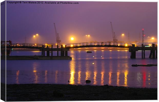 Sunset at Southampton Docks Canvas Print by Terri Waters